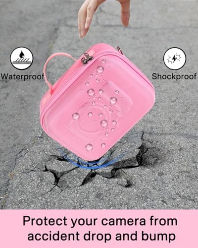 RAIACE Hard Case Compatible with Sony Alpha 7 II III IV/7R V Camera, for Nikon, for Canon, for Pentax and More. Mesh Pocket for Charger, Cables, Cards and Accessories. (case only) - Pink - Image 6