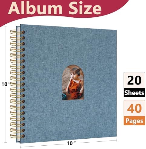 Vienrose Scrapbook Album,40 Pages,10x10 Inch,Dark Blue - Image 4