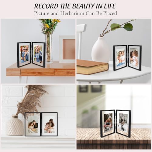 Golden State Art 5x7 Hinged Metal Picture Frame, Matte Black, Tabletop - Image 4