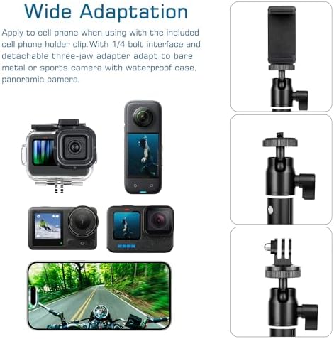 GEPULY 360°Underwater Selfie Stick Waterproof Handle for GoPro DJI Insta360 - Image 6