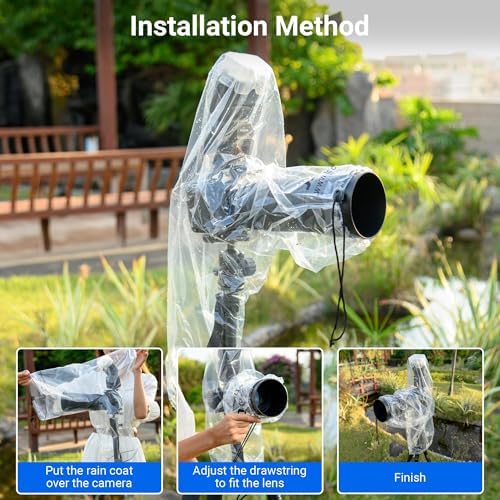 2PCS Clear Camera Rain Cover Sleeve with Flash for Camera + Lens up to 18" - Image 5