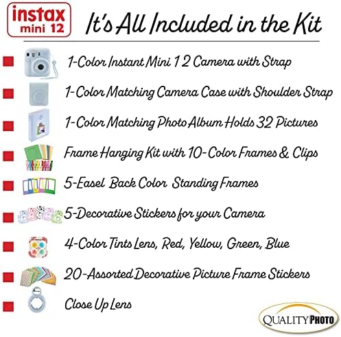 Fujifilm Instax Mini 12 Instant Camera with Case, Decoration Stickers, Frames, Photo Album and More Accessory kit (Pastel Blue)… - Image 3