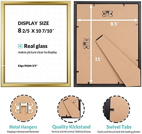 LaVie Home 8.5x11 Picture Frames (6 Pack, Gold) Simple Designed Photo Frame with High Definition Glass for Wall Mount & Table Top Display, Set of 6 Classic Collection - Image 3