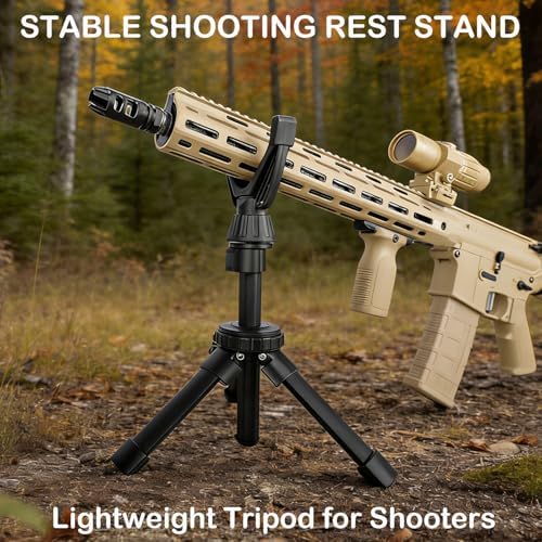 Portable Shooting Tripod with 360° Rotating & Removable V Yoke - Adjustable Height Rifle Rest Stand for Hunting, Target Shooting, Binoculars, Cameras & Outdoor Activities - Image 3