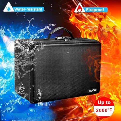 ENGPOW Fireproof Photo Storage Box with Lock,Photo Box Organizer with Divider＆Mesh Bag,Collapsible Portable Photo Storage Containers with Handle for Photos, Picture,Scrapbook,Art,Craft(Box Only) - Image 2