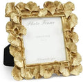 Cuspin 4x4 Picture Frame Small Gold Square Frame, Vintage Ginkgo Leaf by Cuspin