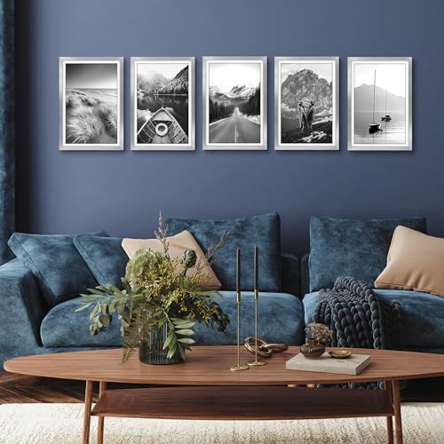 Americanflat 12x18 Poster Frame 5-Pack - Matted to 11x17 - Silver - Image 5