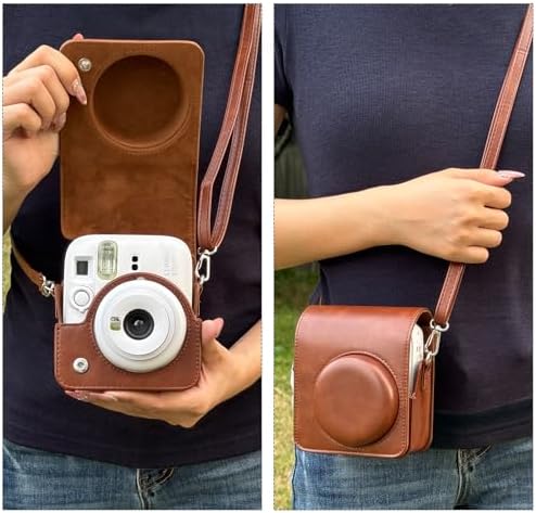 CAIYOULE Camera Case for Fujifilm Instax Mini 13 Instant Camera, Brown - Image 7