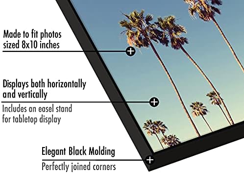 Americanflat Front Loading 8x10 Picture Frame with Shatter-Resistant Glass - Set of 6 - Metropolitan Collection - Photo Frame for Tabletop and Wall Display - Black - Image 5