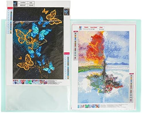 2 Packs A3 Diamond Painting Storage Book, Large 30x40 Diamond Art Storage Presentation Book with 60 Pags, Diamond Painting Art Portfolio Folder, Clear Pockets Artwork Storage Photo Album Refill Pag - Image 6