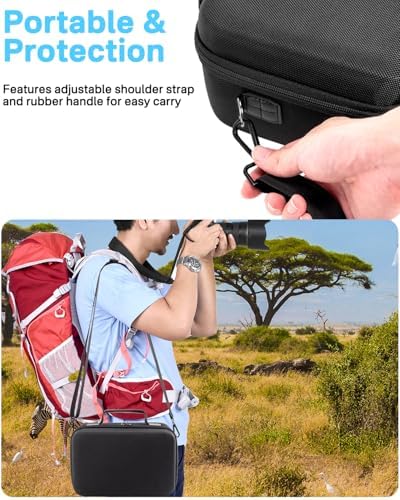 RAIACE Hard Case Compatible with Sony Alpha 7 II III IV/7R V Camera, for Nikon, for Canon, for Pentax and More.Large Capacity With Mesh Pocket for Lens, Charger, Cables, Cards and Accessories.-Black - Image 6