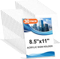 EHWINE 30 Pack Acrylic Sign Holder 8.5 x 11, L Shape Clear Plastic Display Stand, Slanted Back Picture Frame Menu Flyer Paper Display Stand up Table Top Sign Holders for Restaurant, Office and School by EHWINE