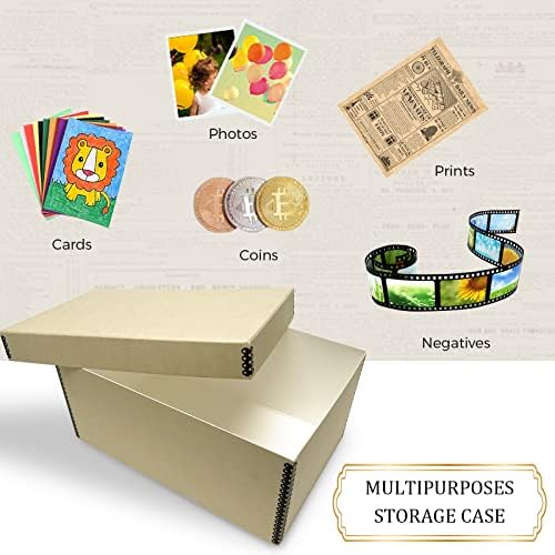 Golden State Art, Archival Photos Storage Boxes, 5"x7"x12", Tan - Image 6