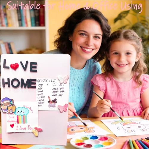 2 Pack Metal Pink Magnet Display Board, 14" × 10" Anti-Slip Magnetic Bulletin Board Tabletop Memo Craft Photo Display Stand Small Business Supplies for Home Office Vendor Booth Events Store - Image 5
