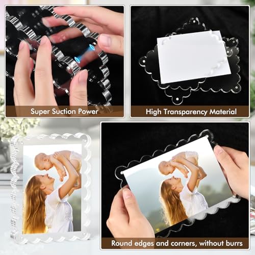 Chivalral 5x7 Magnetic Acrylic Frames 3 Pack,10+10mm Desktop Displays - Image 6