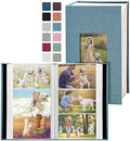 Photo Album 4x6 with 420 Pockets, Slip-in Picture Albums, Linen Cover Memory Book with Front Window, Black Page Vertical Photo Book for Wedding, Family, Anniversare, Baby, Vacation(Sky Blue) by HenPisen