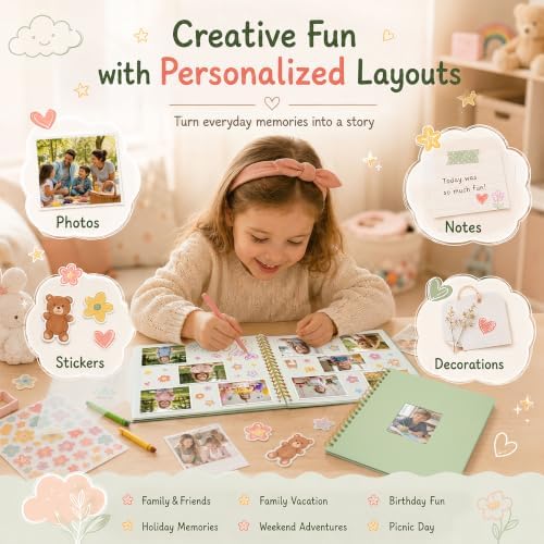 10x10 Spiral Self Adhesive Photo Album 40 Pages Grass Green - Image 3