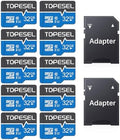 TOPESEL 10 Pack 32GB Micro SD Card Class 10 Micro SDHC Memory Card UHS-I, High Speed Flash TF Card for Camera, Smartphone/Dash Cam/Tablet/PC, C10, U1(32GB 10Pack) by TOPESEL