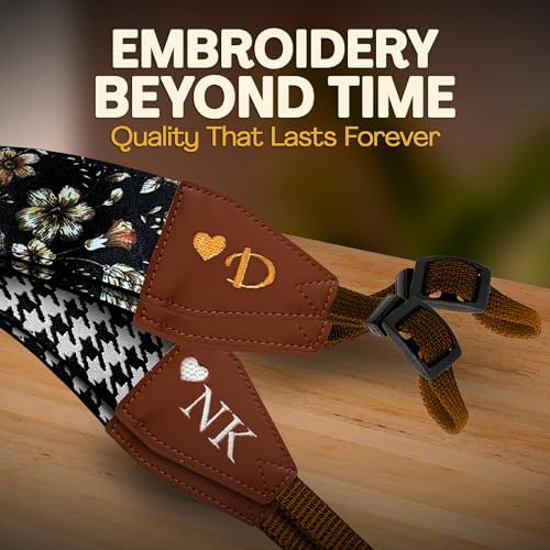 Art Tribute Custom Black White Sketch Camera Strap - Add Your Text and We Make It Especially For You Get Your Own Personalized Stocking Stuffer & Christmas Gift Camera Strap, No Shipping Cost! - Image 5