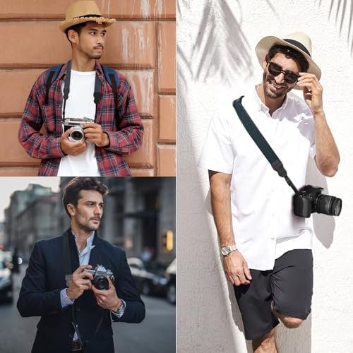 FIEIL Neck Strap Silicone Camera Straps - Padded Camera Strap, 1.5" Wide Adjustable Nylon Shoulder Strap - Compatible with Canon, Nikon, Sony, and More DSLR and Mirrorless Cameras (Royal Bule) - Image 3