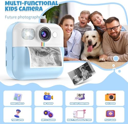 Kid Camera for Boys, Portable Toddler 1080P Instant Print Camera for Kids - Image 2