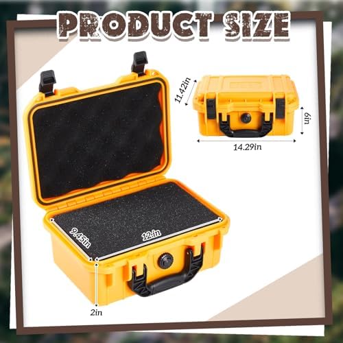 Relaxweex 14.3 x 11.4 x 4.5 Inch Hard Case, Stripe Shell, Yellow - Image 2