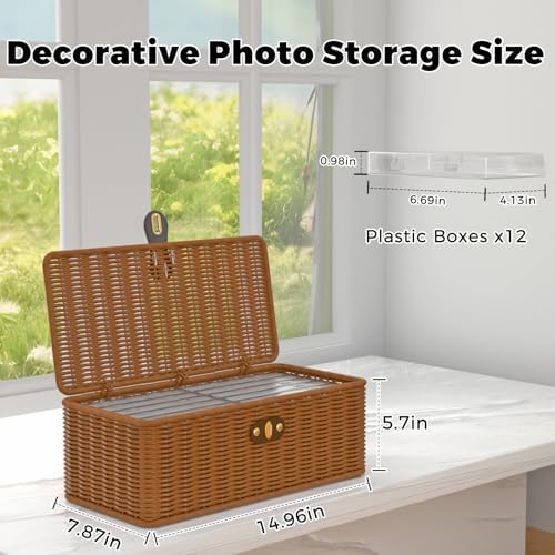 Decorative Photo Storage Box with 12 Inner Plastic Cases for 4x6 Photos - Image 4