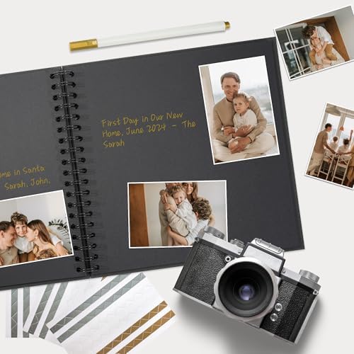 Vienrose Scrapbook Album,40 Pages,8x8 Inch,Tulip Black - Image 2