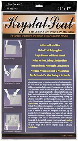 Creative Mark Krystal Seal ATC Art and Photo Bags - Archival Polyethylene Sealing Bags for Paintings, Artwork and Photo Storage - 11 x 17"- Pack of 25 by CreativeMark