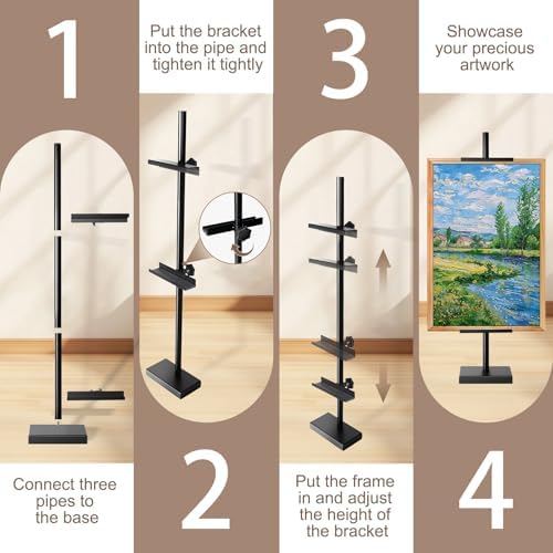 AZEAM 29" Adjustable Tabletop Easel Stand, Black Metal Easel for Display - Image 5
