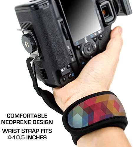 USA Gear Professional Grip Camera Wrist Hand Strap with Geometric Neoprene Design and Metal Plate - Compatible with Canon, Fujifilm, Nikon, Sony and more DSLR, Mirrorless, Point & Shoot Cameras - Image 5