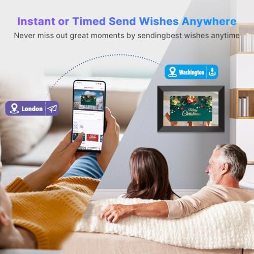 Uhale Digital Picture Frame 32GB Storage 10.1 Inch WiFi Electronic Photo Frames SD Card Slot IPS Touch Screen HD Display Auto Rotate Slideshow Share Videos Photos Instantly Send Wishes Remotely - Image 6