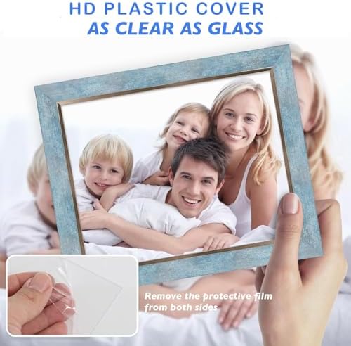 XUANLUO 8x10 Picture Frames Set of 4,Rustic Retro Photo Frame(Blue) - Image 6