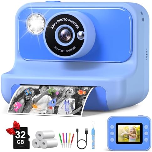 Kids Camera Instant Print, Christmas Birthday Gifts for Girls and Boys by Gofunly