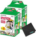 Fujifilm Mini Instant Film (White) for Fujifilm Mini 8,9,11,12,50s, 25, 7s, 90, 300 Cameras, Instax Mini Link's W/Microfiber Cloth by Megen (40 Prints) by Unknown