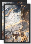 Fxojyvo 10x15 Picture Frame Set of 2 Black Engineered Wood Wall Hanging by Fxojyvo