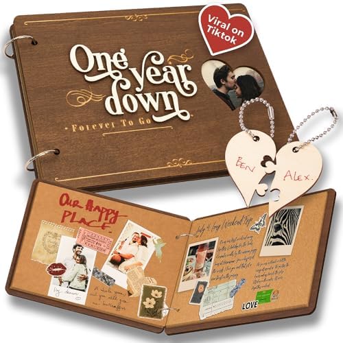 1 Year Anniversary Scrapbook for Couples, First Anniversary Wedding Gifts by Stofinity
