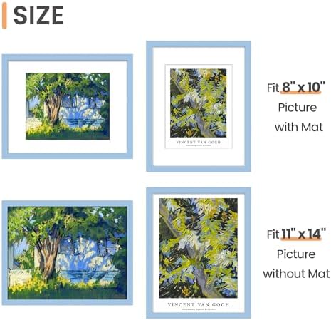 upsimples 11x14 Picture Frame, Gallery Wall Frames Set of 5, Blue - Image 5
