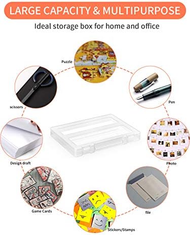 Denkee 8 Pack A4 Paper Organizer Box, Plastic Board Game Storage for Art Supplies 8.5" x 11" US Letter, Portable Scrapbook Paper Organizer Containers for Craft and Arts Storage (2 Inner Size) - Image 3