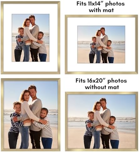 Americanflat 16x20 Poster Frame 5-Pack - Matted to 11x14 - Gold - Image 4