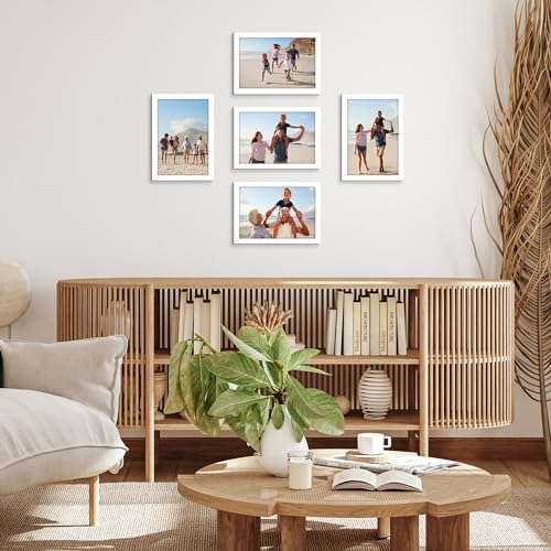 Americanflat 8x12 Picture Frame 5-Pack - Slim Molding - White - Image 6