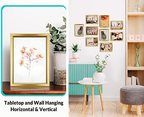 LaVie Home 5x7 Picture Frames (12 Pack, Gold) Simple Designed Photo Frame with High Definition Glass for Wall Mount & Table Top Display, Set of 12 Classic Collection - Image 5