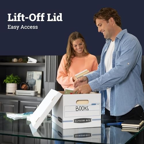 Bankers Box 12-Pack Basic-Duty File Storage Box with Lid, Letter/Legal - Image 4