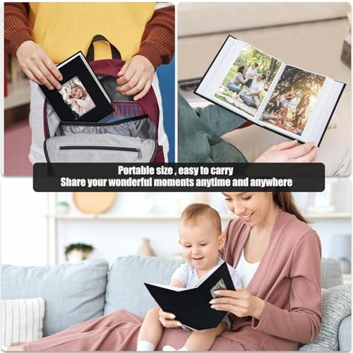 Photo Album 4x6 100 Pockets, Linen Cover Top Loader Vertical, Slip-in Picture Black Pockets Albums for Wedding, Family, Anniversary, Baby, Vacation - Image 6