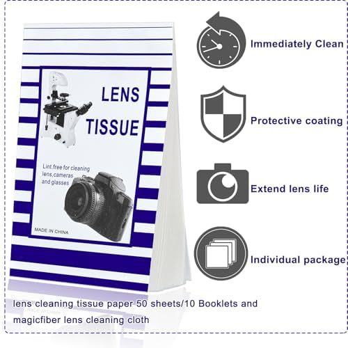 Outus 1500 Pcs Lens Cleaning Paper with 2 Cloths Camera Optics Wipe Booklet - Image 2
