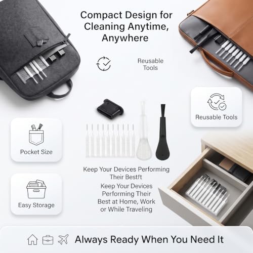 Charging Port Cleaning Kit, Cell Phone Cleaning Kit - 13PCs Phone Charging Port Cleaner - USB C Ports Cleaner Tool - Mini Brushes Cleaners for Speaker, Receiver, Earbuds & Smartphones - Image 4