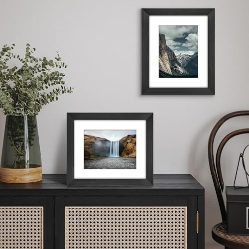 Americanflat 9x11 Picture Frame - Matted to 6x8 - Engineered Wood - Black - Image 4