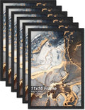 Fxojyvo 11x16 Picture Frame Set of 6 Black Engineered Wood Wall Hanging by Fxojyvo