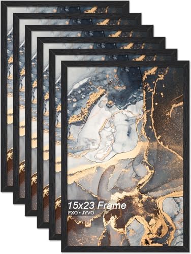 Fxojyvo 15x23 Picture Frame Set of 6 Black Engineered Wood Wall Hanging by Fxojyvo