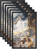 Fxojyvo 15x23 Picture Frame Set of 6 Black Engineered Wood Wall Hanging by Fxojyvo